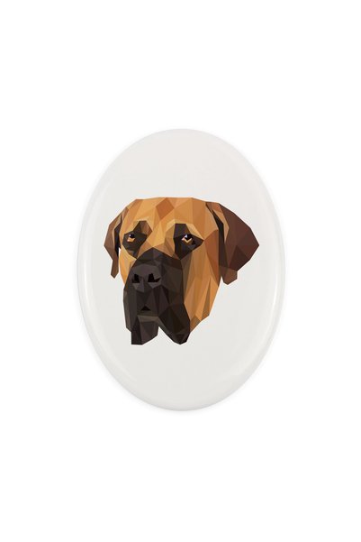 Art - Dog Placă ceramică decorativă Art-Dog Boerboel cu design geometric de c...