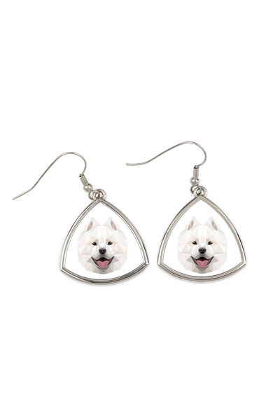 Art - Dog Cercei Art-Dog Samoyed cu portret geometric de câine - Bijuterii el...
