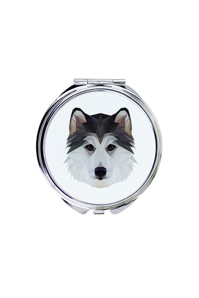 Art - Dog Art-Dog Oglindă de buzunar Husky Siberian cu design geometric cu câ...
