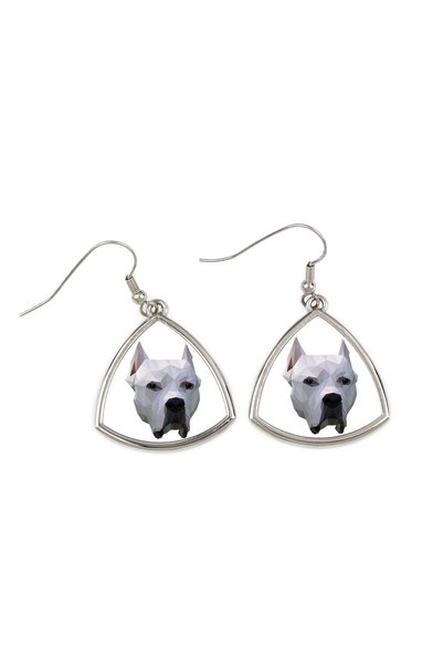 Art - Dog Cercei Art-Dog Dogo Argentino cu portret geometric de câine - Bijut...