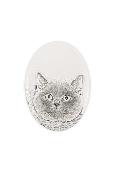Art - Dog Art-Dog Placă comemorativă din ceramică cu pisică, British Shorthai...