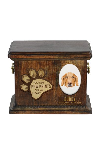 Art - Dog Art-Dog Golden Retriever - Urnă comemorativă din lemn