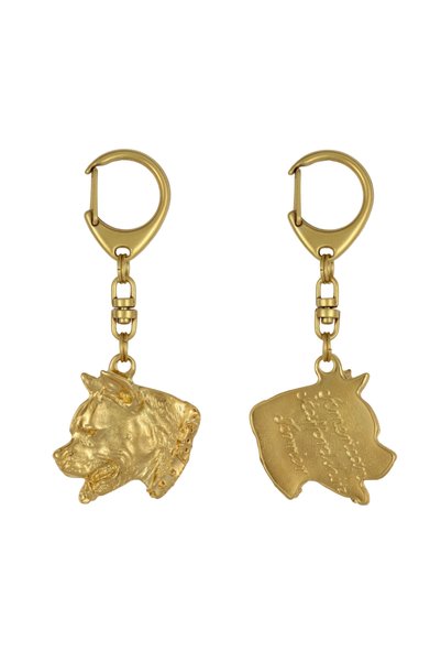 Art - Dog Art-Dog American Staffordshire Terrier - Breloc aurit cu câine în c...