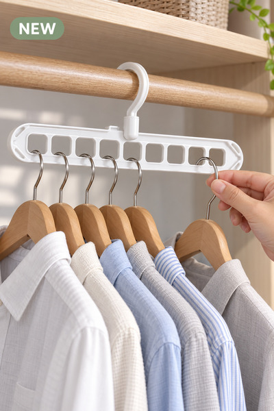 EMİLA HOME 3-Piece, 9-Hook Magic Hanger Set – 360° Rotating Head, Horizontal ...