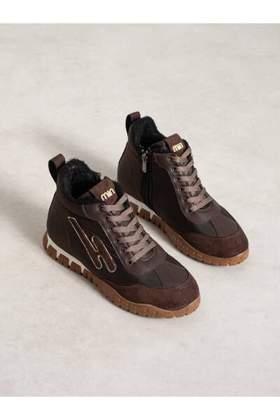akix Women's Sneakers Boots with Fur-Lined Hidden Heels
