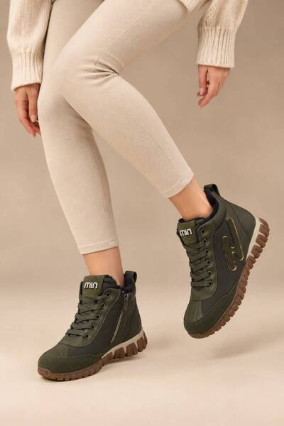 akix Women's Sneakers Boots with Fur-Lined Hidden Heels