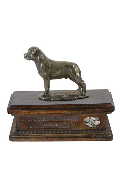 Art - Dog Art-Dog Rottweiler - Urnă comemorativă din lemn - Design 4326
