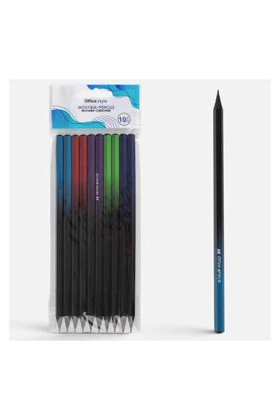 Office Style Set 10 Creioane HB Hexagonale Negre Ombre, pentru Scris și Desen