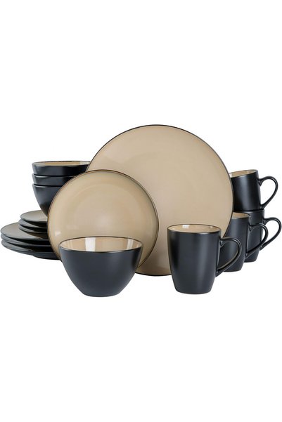 Gibson Soho Lounge Round Reactive Glaze Stoneware Dinnerware Set, Service for...