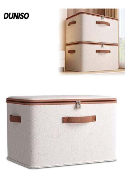 Generic DUNISO 2 Pcs Storage Box with Lock，Foldable Clothing Storage Boxes wi...