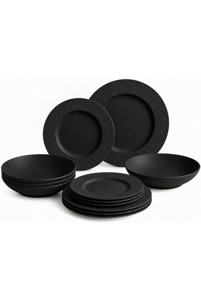 Villeroy & Boch Manufacture Rock 12-Piece Dinnerware Set
