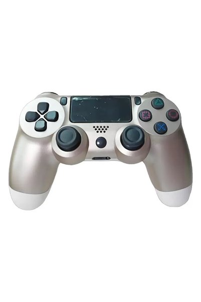 Generic Brand وحدة تحكم متوافقة مع جهاز PS4، لون ذهبي وردي.