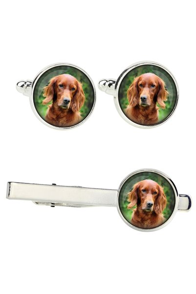 Art - Dog Art-Dog English Setter - Set de butoni și agrafă de cravată cu foto...