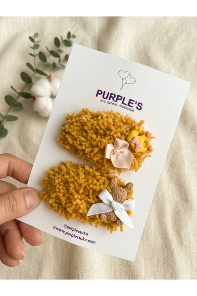 PURPLE'S BİR TUTAM MUTLULUK مجموعة مشابك شعر للأطفال، بتصميم أميرة مزينة بتاج...