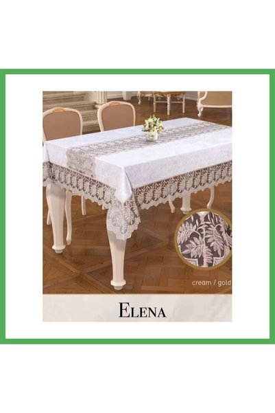 Nur store Çanta Elena Model Cream-Gold Modal 160x220 cm Lace Embroidered Eleg...