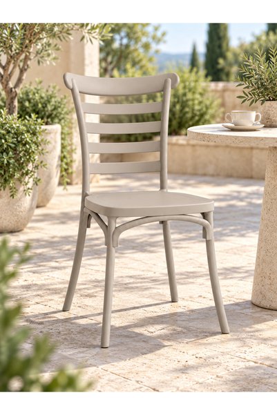 AL IALM Black cross-back dining chair - Stylish plastic chair for cafe, kitch...