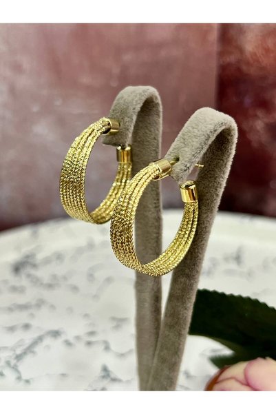 XUPING JEWELRY Multi-Chain Textured Hoop Earrings for Women - Luxury Design (...