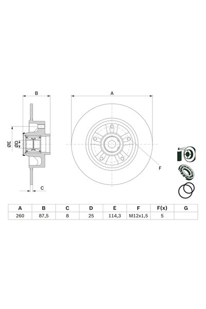 Bosch Disc frana 0 986 479 E79, set 2 buc.