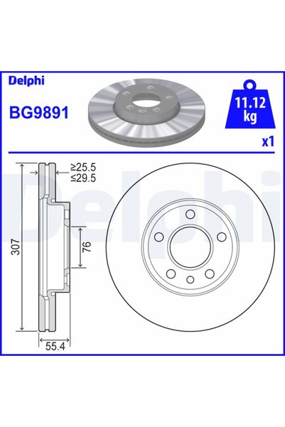 DELPHİ Спирачен диск BG9891, комплект от 2 бр.