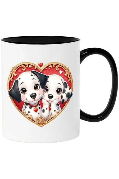 INOVATIX Cana Cu O Catelusa Si Un Catel, Ilustratie, Dalmatieni ,Prietenie,Cu...