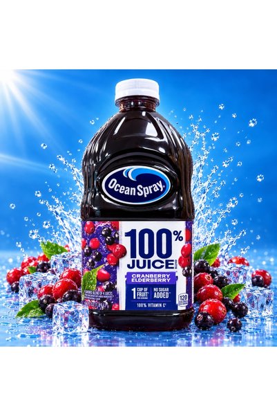 Ocean Spray عصير التوت الدربري والفواكه بدون سكر مضاف CRANBERRY ELDERBERRY