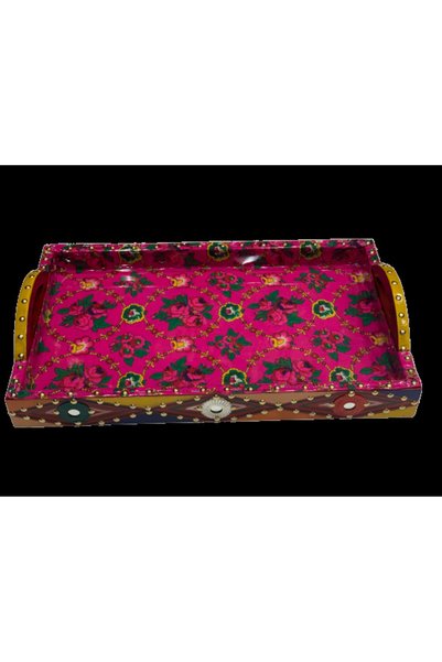 Other Shalke Wood Serving Tray - Pink