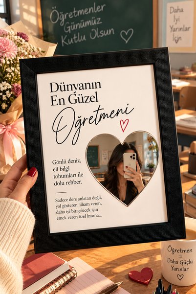 ÇELİKLER HEDİYE Öğretmenler Günü Hediyesi Aynalı Çerçeve Dünyanın En Güzel Öğ...