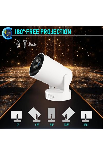Gambino Video Proiector Portabil cilindric ULTRA, Inteligent, ULTRA HD 4K 192...