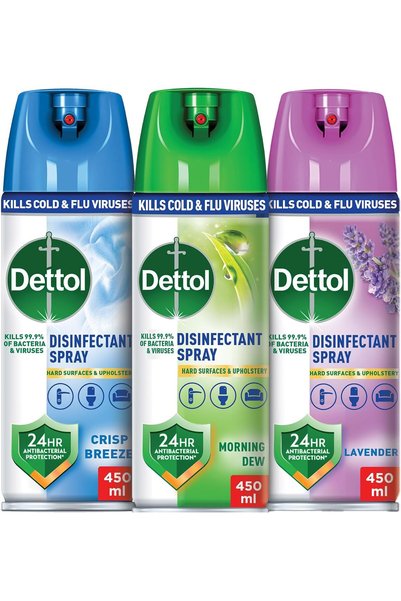 Dettol بخاخ مطهر متعدد الاستخدامات ومضاد للبكتيريا، يمكن استخدامه على الأرائك...
