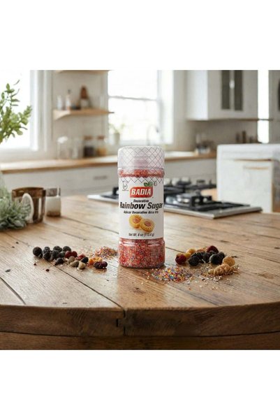 Badia سكر بألوان قوس قزح DECORATIVE RAINBOW SUGAR
