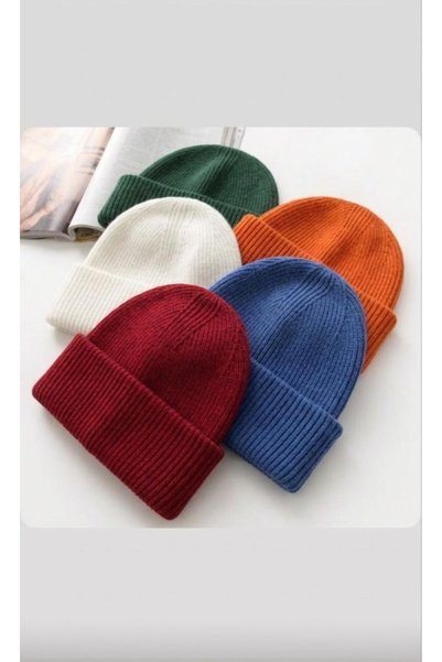 TNR SPORT Foldable Orange-Blue-White-Green-Red 5-Piece Beanie Set