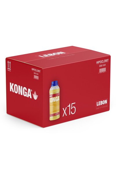 Konga Set de 15 xKonga Clor cu parfum de liliac 1L, Dezinfectant puternic, El...