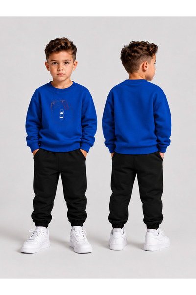 VODEXA Children's Printed Winter Sweatsuit Top and Bottom Set: 3-Ply Brushed ...