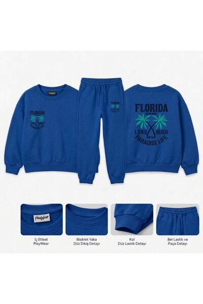 playwear Team Sweatshirt "Florida-Surf" Printed for Girls, Boys, and Kids - C...