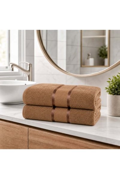 OEM Set de 2 prosoape - caramel, 100% bumbac, - 70x130 cm. Ideal pentru corp,...