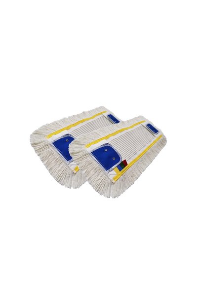 Konga Set - 2 x Mop plat profesional galben cu urechi și buzunare, 100% bumba...