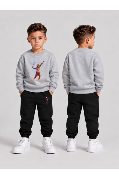 VODEXA Children's Printed Winter Sweatsuit Top and Bottom Set: 3-Ply Brushed ...