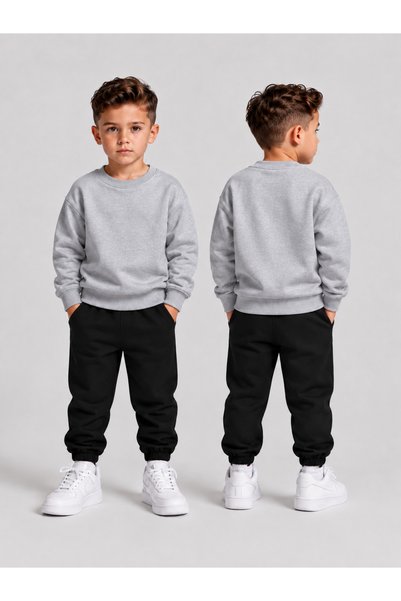 VODEXA Children's Winter Sweatsuit Set—Unprinted, 3-Ply Brushed Inside Crew N...