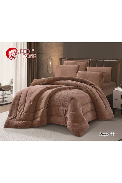 Red Rose Heavy Winter Duvet Set -Nafreen 6 Pieces Luxury Hotel Style 230X250Cm