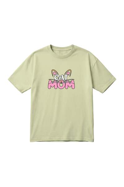barsdepo "Cat Mom" Printed Unisex Oversized T-Shirt