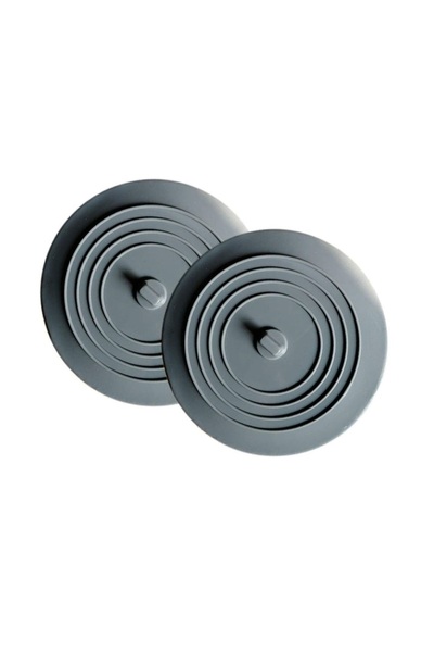 LUXER Set 2 Capace Din Silicon Diametru 15 cm, Gri, Pentru Chiuveta/Cada/Sifo...