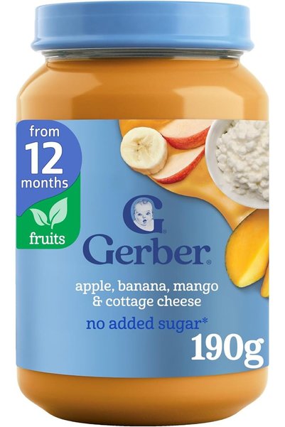 Nestle Lio Gerber Baby Food Puree Jar, Apple, Banana, Mango & Cottage Cheese,...