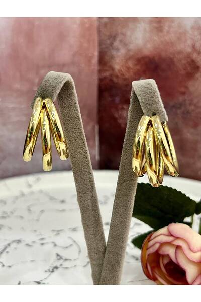 XUPING JEWELRY Modal-Style Multi-Hoop Stainless Steel Women's Earrings (3x3 cm)