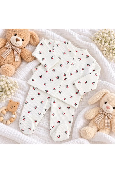 BEBELON MOM & DAD PRINTED BABY OUTFIT WITH FRONT SNAPS