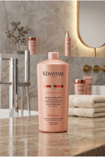 Kerastase شامبو مرطب ومغذي غني للعناية بالشعر، يناسب الشعر المجعد والخشن، ويم...