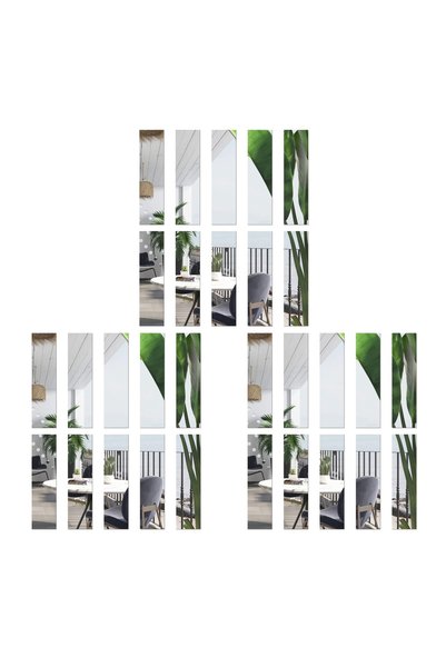LUXER Set 30 Oglinzi Acrilice Autoadezive Luxer, Model Liniar, Dimensiuni 35x...
