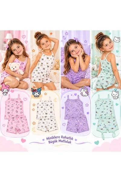 Şenay Kız Çocuk DESENLİ TAKIM 4'lü SET ekonomik paket