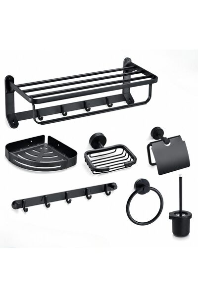 Generic 7-Piece Brushed Bathroom Hardware Set Rustproof Stainless Steel Wall-...
