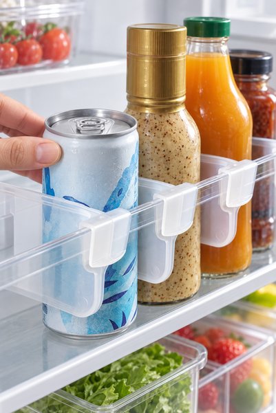 Yenilig 50 Adet Çok Amaçlı Buzdolabı Raf Ayırıcı – Pratik Raf Düzenleyici, Plastik Tasarım, Mutfak/Kiler Organizer, Shelf Divider