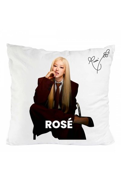 LITTLE DARKS ART Perna Blackpink Rose Apt Song, Poliester, Alb, 40 x 40 cm